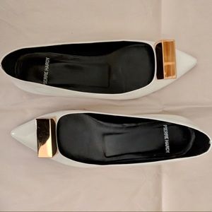 Pierre Hardy White Patent Leather Pointy Flats